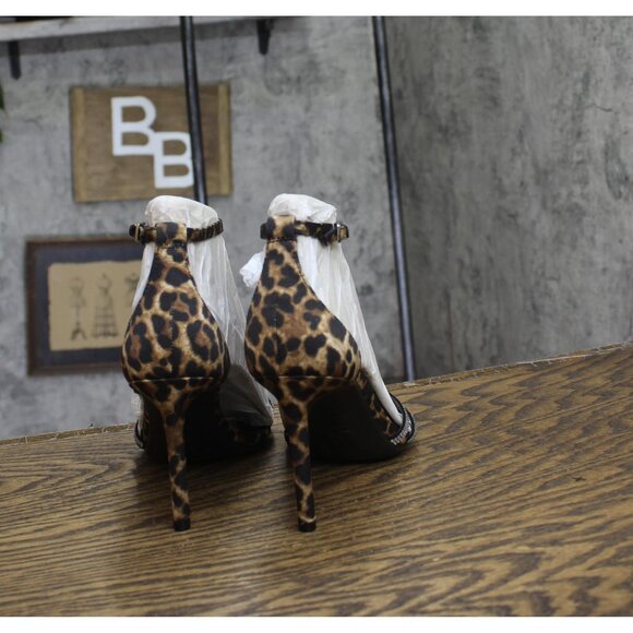 NWT INC International Concepts Dress Sandals Stiletto Heels Leopard Brown 7M - Picture 9 of 12